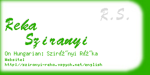 reka sziranyi business card